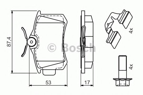 Set placute frana,frana disc SEAT AROSA (6H) (1997 - 2004) BOSCH 0 986 494 596