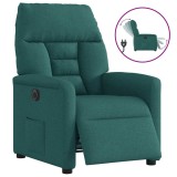 VidaXL Fotoliu rabatabil electric, verde &icirc;nchis, material textil
