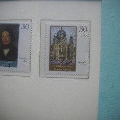 HOPCT TIMBRE MNH 1298 SINAGOGA NOUA BERLIN-PICTURA-2 VAL-1990-GERMANIA DDR/RDG