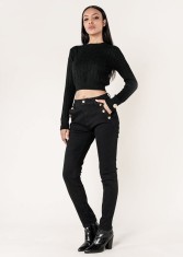 Blugi dama mom fit Nina Carter negrI P216 M10