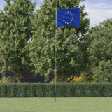 VidaXL Steag Europei și st&acirc;lp din aluminiu, 6,23 m