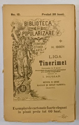 LIGA TINERIMEI , COMEDIE IN 3 ACTE de H. IBSEN , CCA. 1900 foto