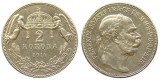 X473 UNGARIA 2 KORONA 1914 ARGINT aUNC EXTREM DE RARA IN ACEASTA STARE, Europa