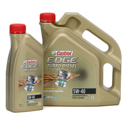 Set Ulei Motor Castrol Edge Turbo Diesel Titanium 5W-40 4L 1535BA + Ulei Motor Castrol Edge Turbo Diesel Titanium 5W-40 1L 1535B5 foto