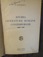 Istoria literaturii romane contemporane: 1900-1937 - E. Lovinescu foto