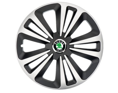 Set 4 Capace Roti Terra Gri-Negru R15 pentru gama auto Skoda foto