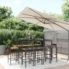 Gossi set bar pentru gradina, 11 piese, negru, poliratan/lemn acacia