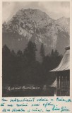 1937 Ilustrata turistica Masivul Caraiman vazut de la Casa de odihna Busteni / Cabana in Busteni