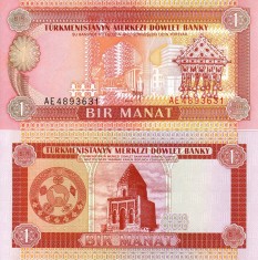 TURKMENISTAN 1 manat ND 1993 UNC!!!