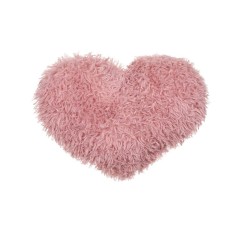 Perna decorativa, 44x39 cm, forma Inima, Roz, Poliester, ATU-0808900