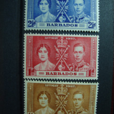 BARBADOS 1937 SERIE INCORONAREA GEORGE VI MH