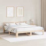 VidaXL Cadru de pat din lemn de pin Natural Lemn de pin masiv 200 x 200 cm