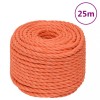 VidaXL Fr&acirc;nghie de lucru, portocaliu, 10 mm, 25 m, polipropilenă
