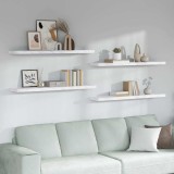 vidaXL Raft de perete Pe perete 4 pcs Marmură albă 120 x 23,5 x 4 cm 42019979