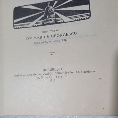 OMAGIU PROFESORULUI VICTOR BABES-DR.MARIUS GEORGESCU-1915 X2. foto