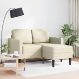 Gossi canapea cu 2 locuri cu sezlong in forma de l crem 125 cm