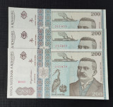 ROMANIA 200LEI 1992 LOT 3BUC UNC