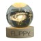 Lampa led decorativa, flippy, cu bila de cristal cu diametru 6cm, model galaxie 3d, alimentare usb, suport din lemn, lumina alb cald