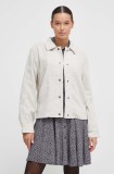 Pepe Jeans geacă cu aspect de cămașă Rish Corduroy culoarea bej, de tranzitie