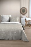 Lenjerie Dunes Pat Dublu, 3 Piese, Cearsaf Pilota 240x220cm, 2 Fete De Perna 63&times;63cm, Culoare Natural, 100% Bumbac Oeko Tex