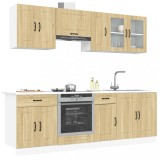 vidaXL Set dulap de bucătărie din 8 piese &bdquo;Kalmar&rdquo; lemn stejar Sonoma