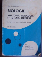 Anatomia, fiziologia si igiena omului Manual pentru anul III liceu clase speciale-Ion C. Voiculescu foto