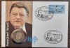 GERMANIA - FDC SI MONEDA - 2 MARK 1990, LIT. J, FRANZ-JOSEF STRAUSS, STARE PROOF, Europa