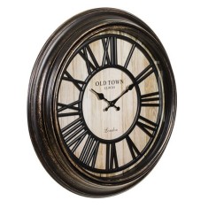 Ceas decorativ de perete, vintage, negru/bronz, rotund, 50 cm, ConceptSeller foto