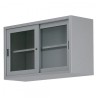 Dulap metalic birou usi culisante sticla, 1 polita, 150x45x90 cm, 45kg/polita, gri, Italia