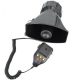 Sirena Auto 12V 100W cu Microfon si Inregistrare, 3 Melodii - Sirena Politie/Alarma Auto