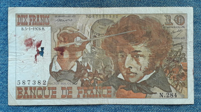 10 Francs 1976 Franta / Hector Berlioz / seria 587382 foto