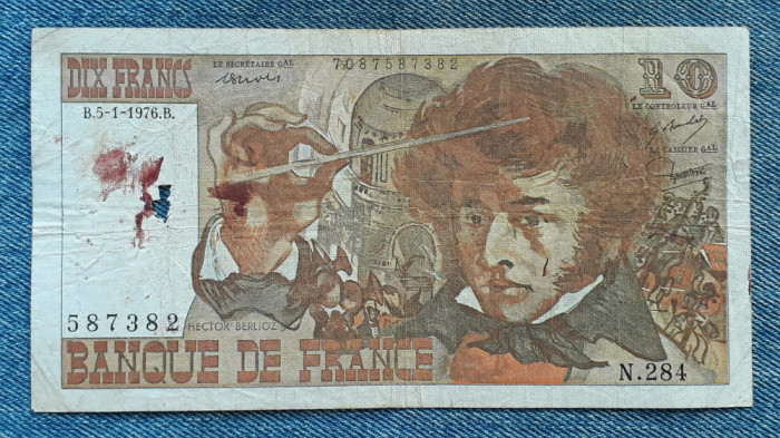 10 Francs 1976 Franta / Hector Berlioz / seria 587382