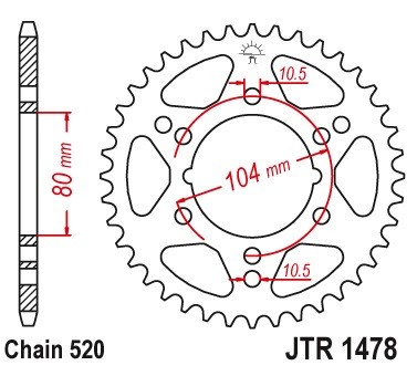 Pinion spate 40 dinti pas lant 520 &amp;ndash; ATV Polaris Trail Blazer 250 (96-06) - Trail Blazer 330 (08-11) - Trail Boss (03-11) - Scrambler 500 foto