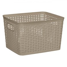 Coș Depozitare Plastic, Model Perforat, Capacitate 20L, Bej