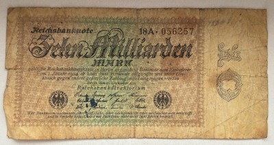 Bancnota - Germania - 10 Miliarde Mark 1923 - Rara foto