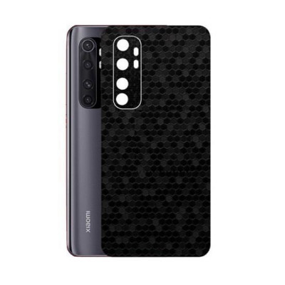 Set Folii Skin Acoperire 360 Compatibile cu Xiaomi Mi Note 10 Lite (2 Buc) - ApcGsm Wraps HoneyComb Black foto