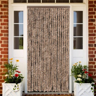Perdea pentru insecte, bej și maro &amp;icirc;nchis, 90x200 cm, chenille foto
