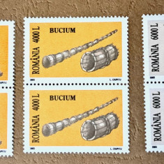 TIMBRE ROMANIA MNH LP1619/2003 -INSTRUMENTE MUZICALE -uzuale- Serie în pereche