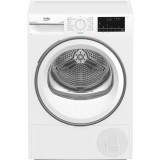 Uscator de rufe Beko B3T68230, Pompa de caldura, 8 kg, 15 programe, Clasa D, Alb, SteamCure, RecycledDry, EcoGentle, Aquawave