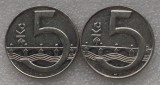 P1. Cehia 2 x 5 Korun 1994 ambele monetarii **