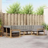 vidaXL Set de canapele de exterior cu pernă 6 pcs Alb și gri deschis 3389013