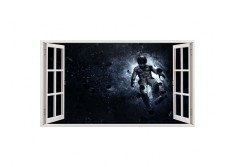 Autocolant decorativ, Fereastra, Planete, Multicolor, 83 cm, 98ST foto