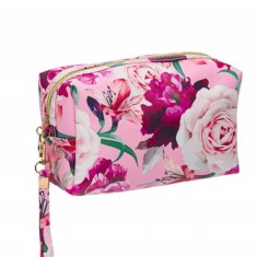Geanta trusa portfard pentru depozitare cosmetice Pufo Beauty Rose, 20 cm, roz foto