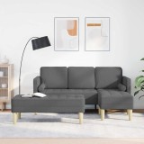VidaXL Set de canapea 2 pcs Gri &icirc;nchis 173 x 131 x 67 cm țesătură 3329253