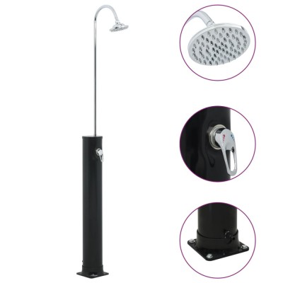 vidaXL Duș solar, negru, 214 cm, 20 L foto