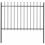 vidaXL Gard de grădină cu v&acirc;rf ascuțit, negru, 1,8 m, oțel