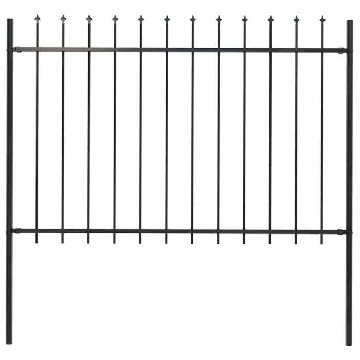 vidaXL Gard de grădină cu v&acirc;rf tip suliță din oțel, 181x120 cm, negru
