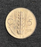 Moneda 5 centesimi 1921 Italia