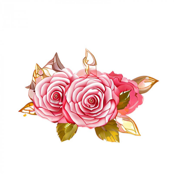 Sticker decorativ Trandafir, Roz, 88 cm, 7852ST