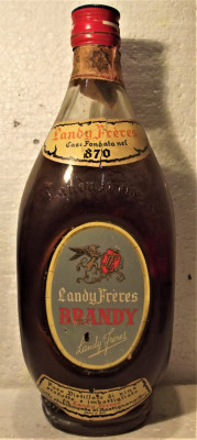 L.F.nr 4 - Landy Freres brandy - ETICHETĂ ALBASTRĂ- ani 1950 l.1, gr 42 foto